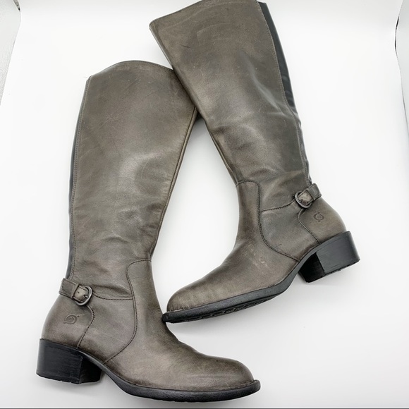 Born Leather Knee High Riding Boots in Olive Taupe Size 6.5M - Picture 5 of 14